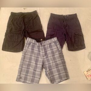 Boy’s Plaid and Solid Shorts Trio